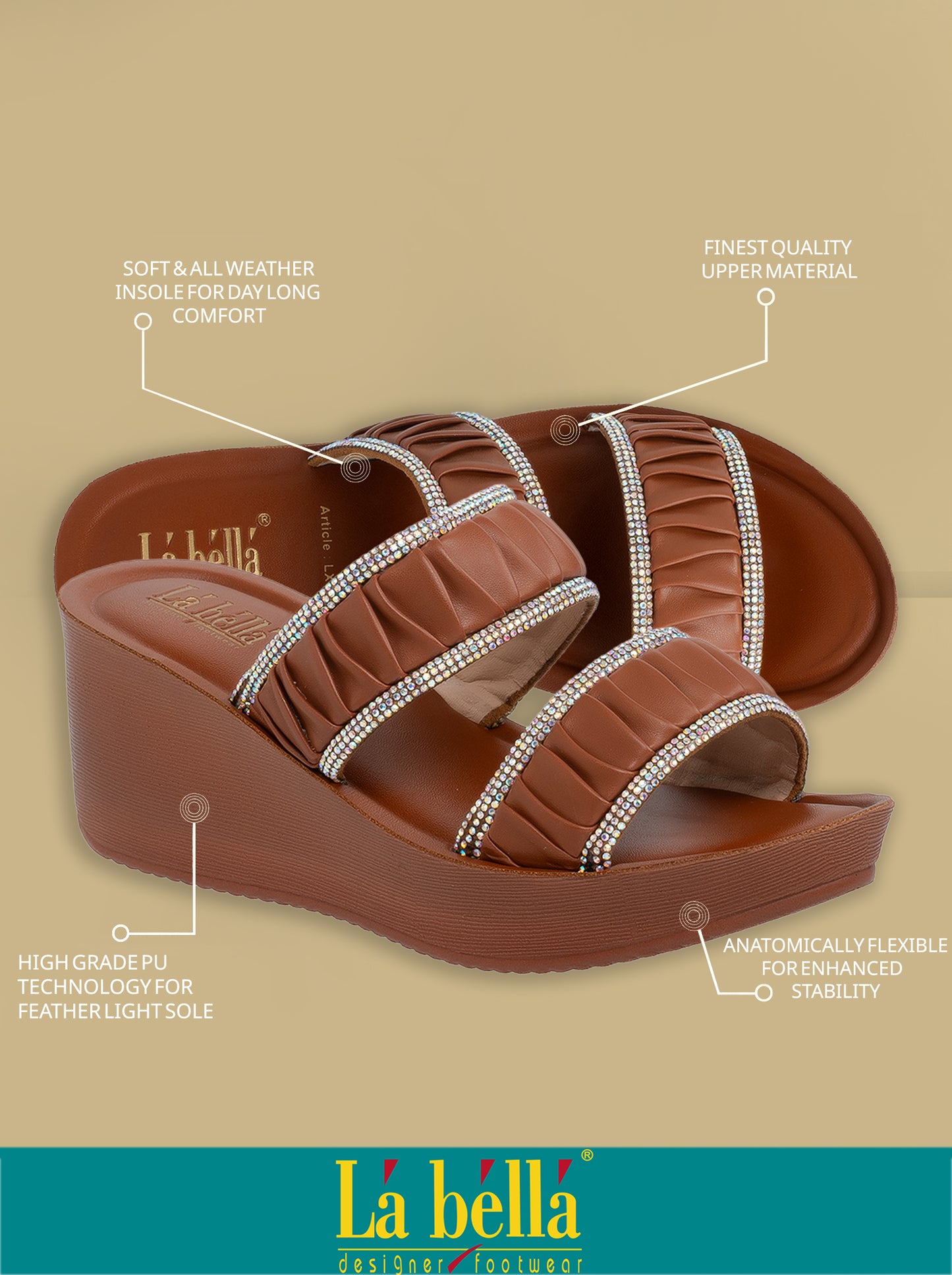 Labella Women's Sandal With Slip-On For LX54