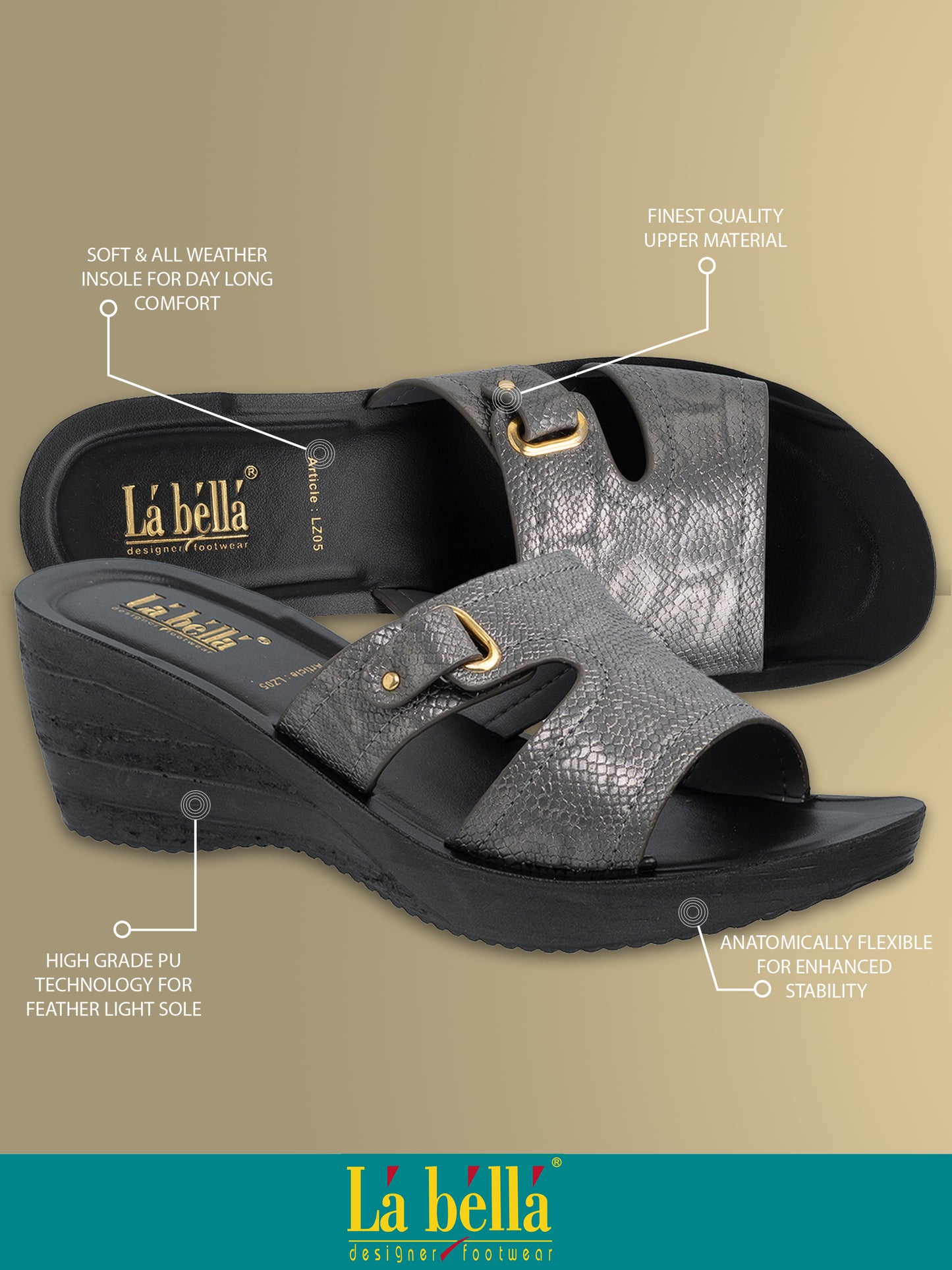 Labella Women's Sandal With Slip-On For LZ05