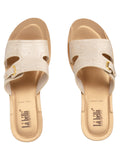 Cut-Out Buckled Strap Wedge Sandals | Women's Comfort Heel Mules