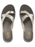 Metallic Crossover Toe-Loop Wedge Sandals | Women's Slip-On Mules