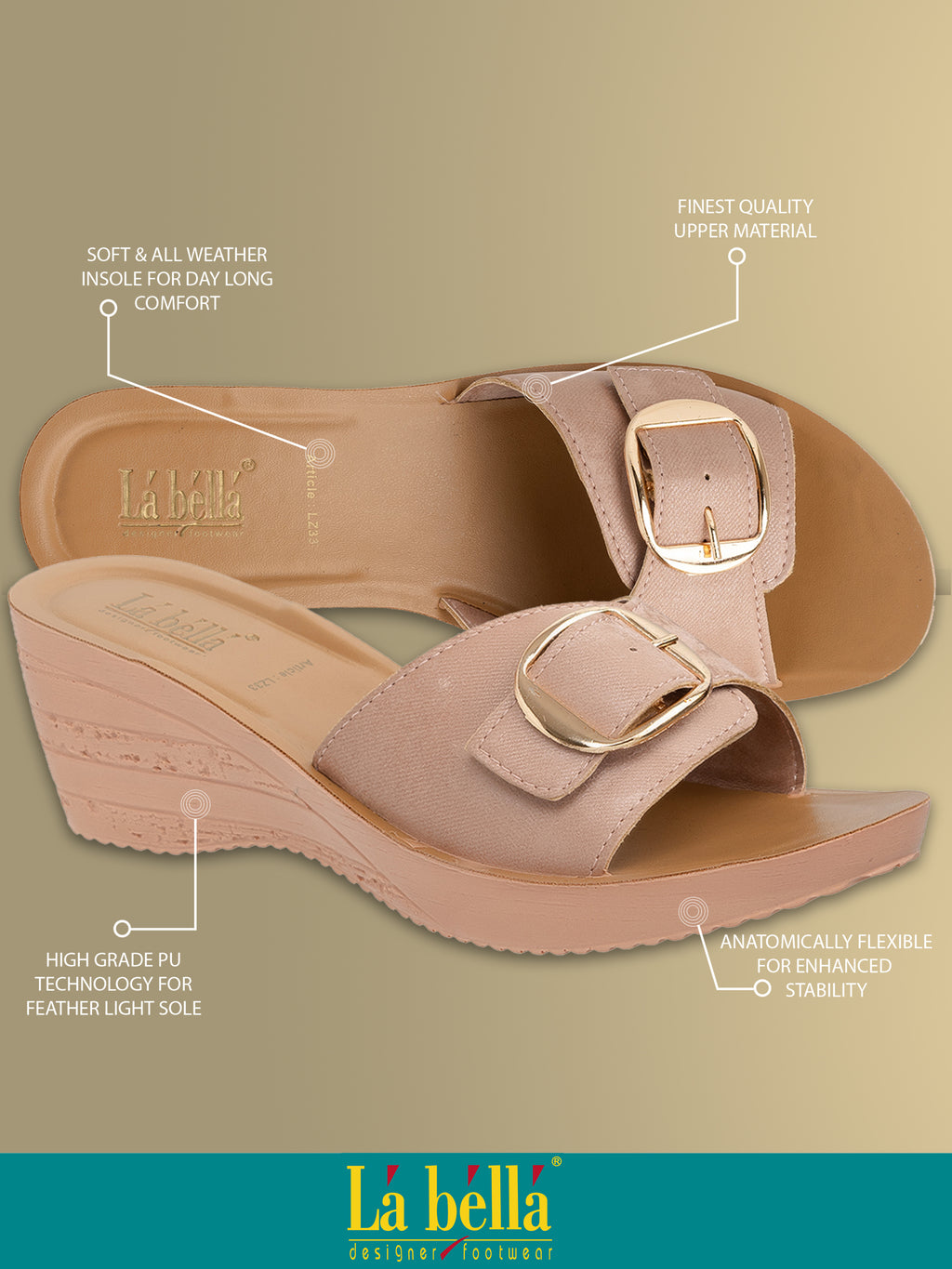 Textured Buckle Open-Toe Wedge Sandals | Women's Platform Slides