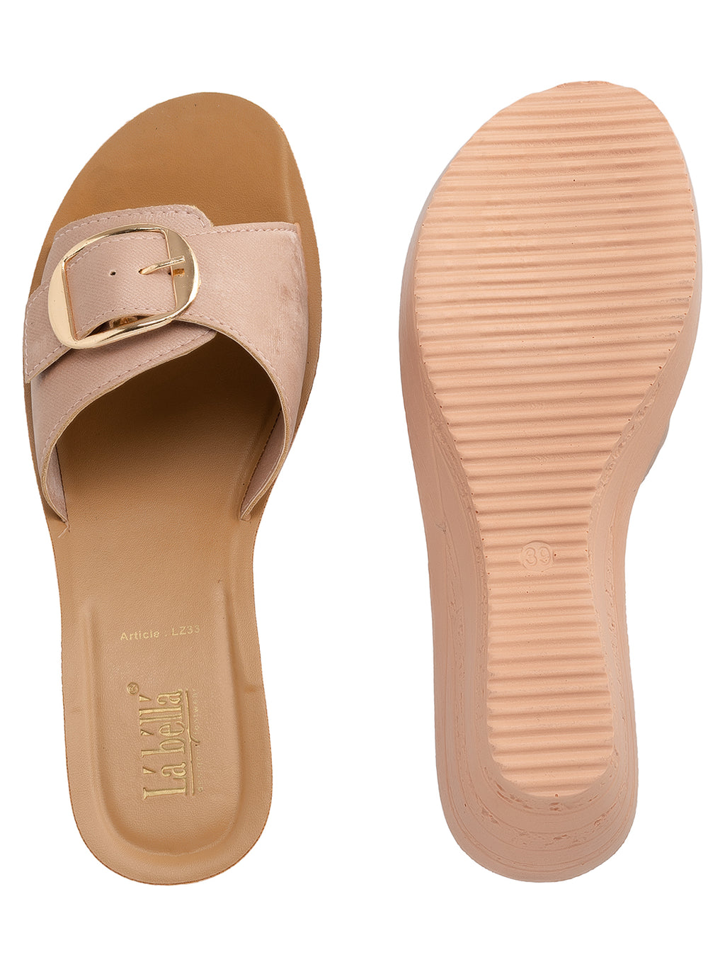 Textured Buckle Open-Toe Wedge Sandals | Women's Platform Slides