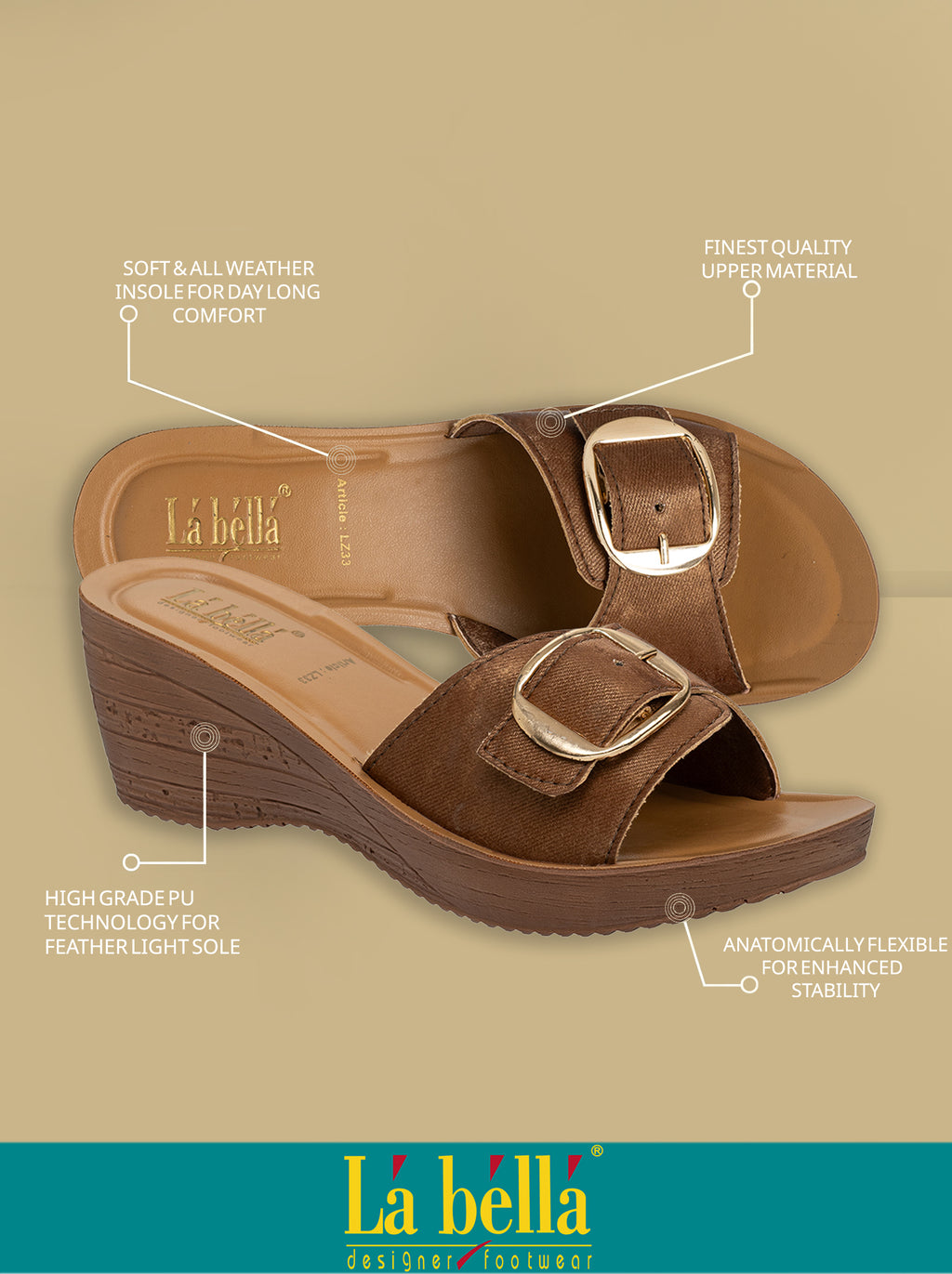 Textured Buckle Open-Toe Wedge Sandals | Women's Platform Slides