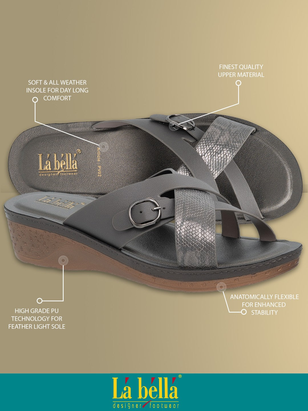Labella Women's Sandal With Slip-On For PV02