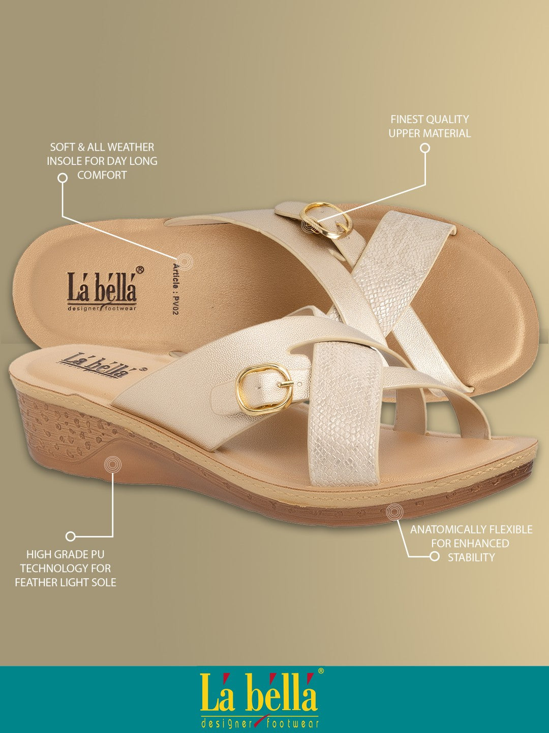Labella Women's Sandal With Slip-On For PV02